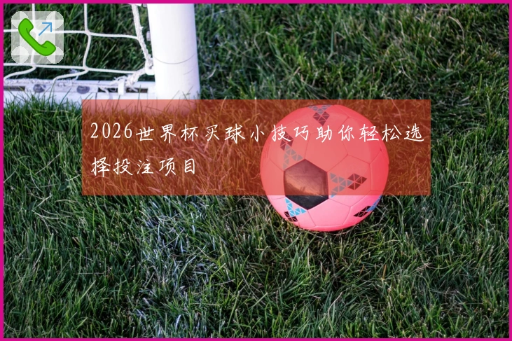 2026世界杯买球小技巧助你轻松选择投注项目